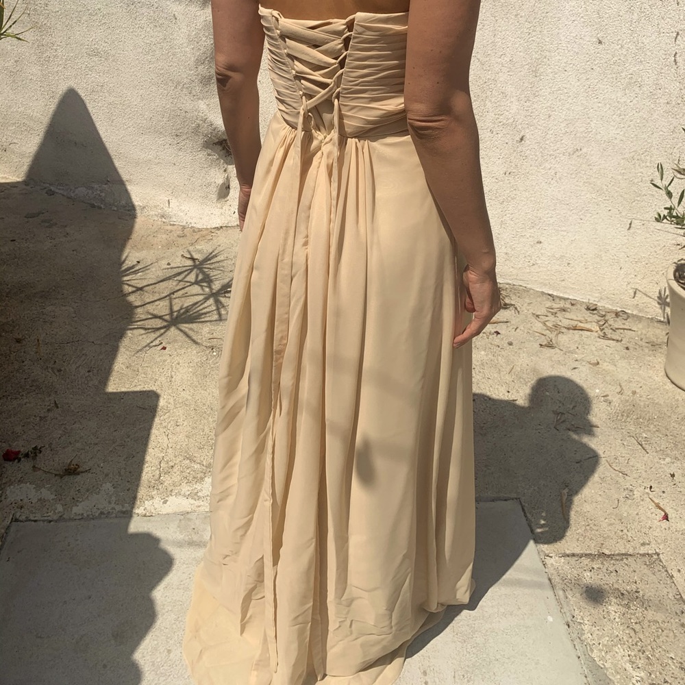 Bridesmaid dress size 2-4, nude cream color.